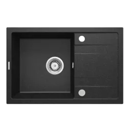   Mosogatótálca, Deante Corio 1 medencés csepegtetővel, gránit mosogató, grafit ZRC_2113