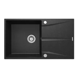   Mosogatótálca, Deante Corio 1 medencés csepegtetővel, gránit mosogató, grafit ZRC_211A