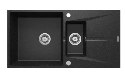 Mosogatótálca, Deante Corio 1,5 medencés csepegtetővel, gránit mosogató, grafit ZRC_2513