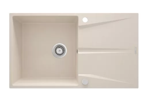 Mosogatótálca, Deante Corio 1 medencés csepegtetővel, gránit mosogató, bézs ZRC_511A