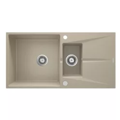   Mosogatótálca, Deante Corio 1,5 medencés csepegtetővel, gránit mosogató, homok ZRC_7513