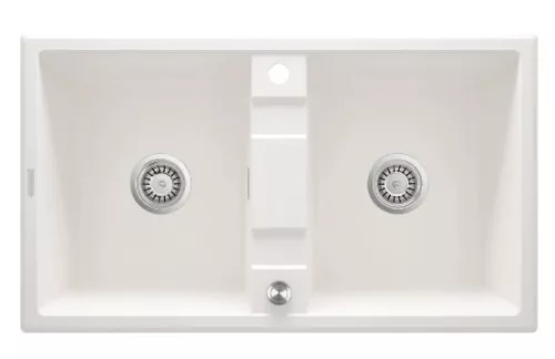 Mosogatótálca, Deante Eridan 2 medencés, gránit mosogató, alabástrom ZQE_A203