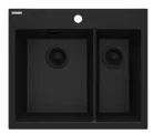 Mosogatótálca, Deante Eridan 1,5 medencés, gránit mosogató, grafit metál ZQE_G503