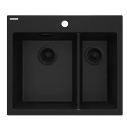   Mosogatótálca, Deante Eridan 1,5 medencés, gránit mosogató, grafit metál ZQE_G503