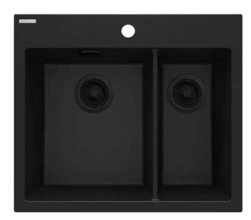 Mosogatótálca, Deante Eridan 1,5 medencés, gránit mosogató, grafit metál ZQE_G503