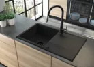 Mosogatótálca, Deante Eridan 1 medencés csepegtetővel, gránit mosogató, grafit metál ZQE_G713