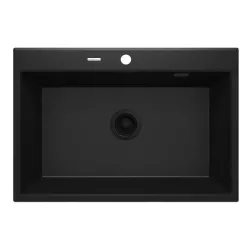   Mosogatótálca, Deante Eridan 1 medencés, gránit mosogató, fekete ZQE_N103