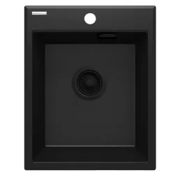   Mosogatótálca, Deante Eridan 1 medencés, gránit mosogató, fekete ZQE_N104