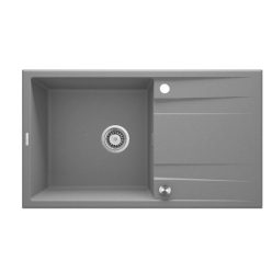   Mosogatótálca, Deante Eridan 1 medencés csepegtetővel, gránit mosogató, metálszürke ZQE_S113