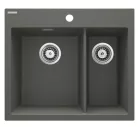 Mosogatótálca, Deante Eridan 1,5 medencés, gránit mosogató, antracit metál ZQE_T503
