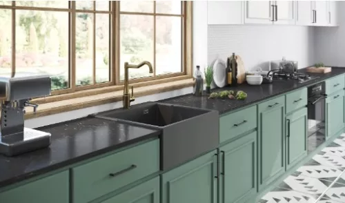 Mosogatótálca, Deante Eridan 1 medencés, gránit mosogató, grafit metál ZQE_G10K