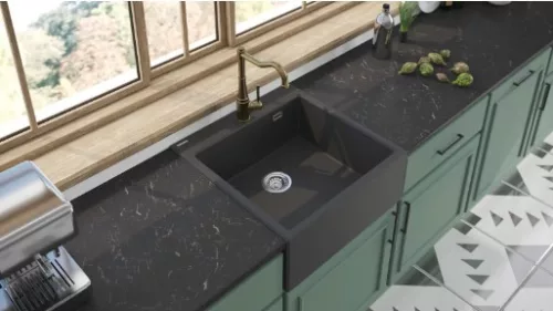 Mosogatótálca, Deante Eridan 1 medencés, gránit mosogató, grafit metál ZQE_G10K