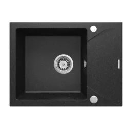   Mosogatótálca, Deante Evora 1 medencés csepegtetővel, gránit mosogató, grafit ZQJ_211A