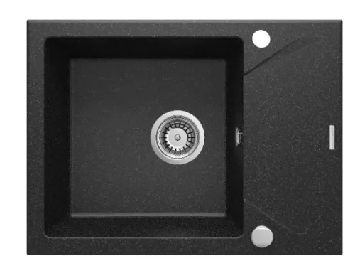 Mosogatótálca, Deante Evora 1 medencés csepegtetővel, gránit mosogató, grafit ZQJ_211A