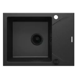   Mosogatótálca, Deante Evora 1 medencés csepegtetővel, gránit mosogató, grafit metál ZQJ_G11A