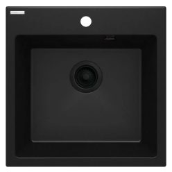   Mosogatótálca, Deante Evora 1 medencés, gránit mosogató, fekete ZQJ_N103