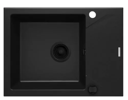Mosogatótálca, Deante Evora 1 medencés csepegtetővel, gránit mosogató, fekete ZQJ_N11A