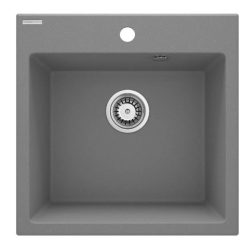   Mosogatótálca, Deante Evora 1 medencés, gránit mosogató, metálszürke ZQJ_S103