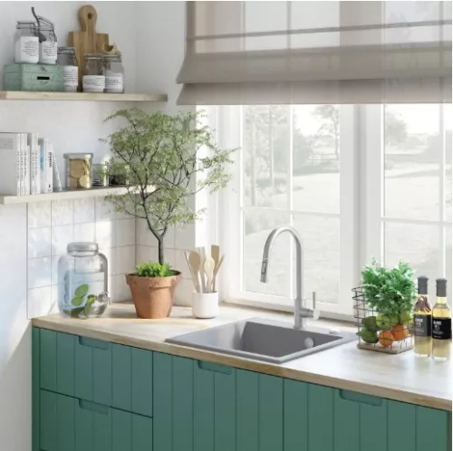 Mosogatótálca, Deante Evora 1 medencés, gránit mosogató, metálszürke ZQJ_S103