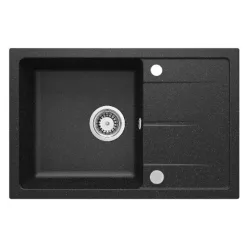   Mosogatótálca, Deante Leda 1 medencés csepegtetővel, gránit mosogató, grafit ZRD_2113