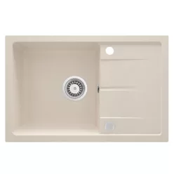   Mosogatótálca, Deante Leda 1 medencés csepegtetővel, gránit mosogató, bézs ZRD_5113