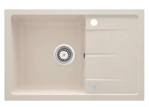 Mosogatótálca, Deante Leda 1 medencés csepegtetővel, gránit mosogató, bézs ZRD_5113