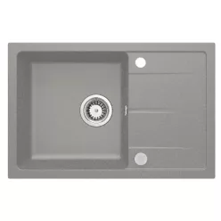   Mosogatótálca, Deante Leda 1 medencés csepegtetővel, gránit mosogató, metálszürke ZRD_S113