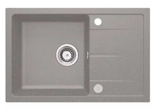 Mosogatótálca, Deante Leda 1 medencés csepegtetővel, gránit mosogató, metálszürke ZRD_S113