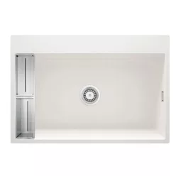  Mosogatótálca, Deante Magnetic 1 medencés, mágneses, gránit mosogató, alabástrom ZRM_A10B
