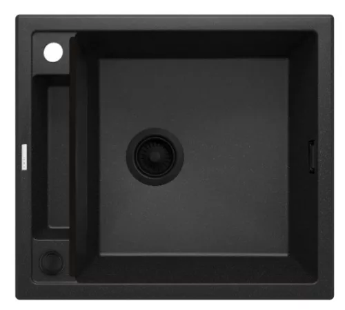 Mosogatótálca, Deante Magnetic 1 medencés, mágneses, gránit mosogató, grafit metál ZRM_G103
