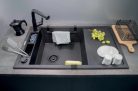 Mosogatótálca,Deante Magnetic 1 medence+csepegtető,mágneses,gránit mosogató,grafit metál ZRM_G11A