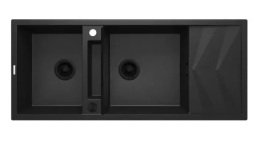 Mosogatótálca,Deante Magnetic 2 medence+csepegtető,mágneses,gránit mosogató,grafit metál ZRM_G213