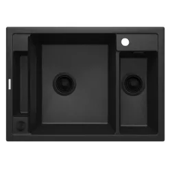   Mosogatótálca,Deante Magnetic 1,5 medencés,mágneses,gránit mosogató,grafit metál ZRM_G503