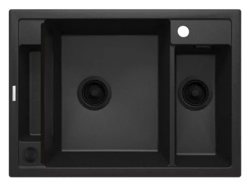 Mosogatótálca,Deante Magnetic 1,5 medencés,mágneses,gránit mosogató,grafit metál ZRM_G503