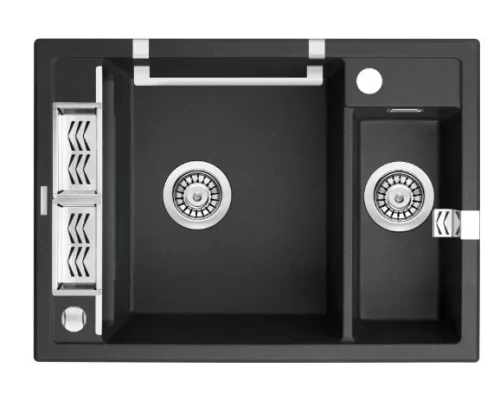 Mosogatótálca,Deante Magnetic 1,5 medencés,mágneses,gránit mosogató,grafit metál ZRM_G503