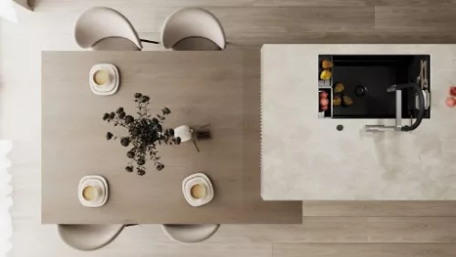 Mosogatótálca,Deante Magnetic 1 medencés,mágneses,gránit mosogató, fekete ZRM_N10B