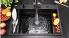 Mosogatótálca,Deante Magnetic 1 medencés,mágneses,gránit mosogató, fekete ZRM_N10B