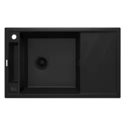   Mosogatótálca,Deante Magnetic 1 medence+csepegtető,mágneses,gránit mosogató,fekete ZRM_N113