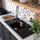 Mosogatótálca,Deante Magnetic 1 medence+csepegtető,mágneses,gránit mosogató,fekete ZRM_N113