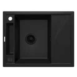   Mosogatótálca,Deante Magnetic 1 medence+csepegtető,mágneses,gránit mosogató,fekete ZRM_N11A