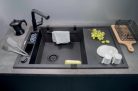 Mosogatótálca,Deante Magnetic 1 medence+csepegtető,mágneses,gránit mosogató,fekete ZRM_N11A
