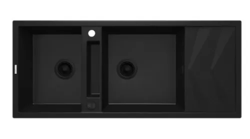 Mosogatótálca,Deante Magnetic 2 medence+csepegtető,mágneses,gránit mosogató,fekete ZRM_N213