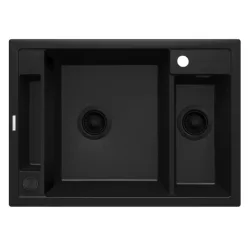   Mosogatótálca,Deante Magnetic 1,5 medencés,mágneses,gránit mosogató, fekete ZRM_N503