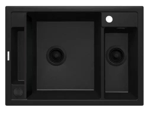 Mosogatótálca,Deante Magnetic 1,5 medencés,mágneses,gránit mosogató, fekete ZRM_N503