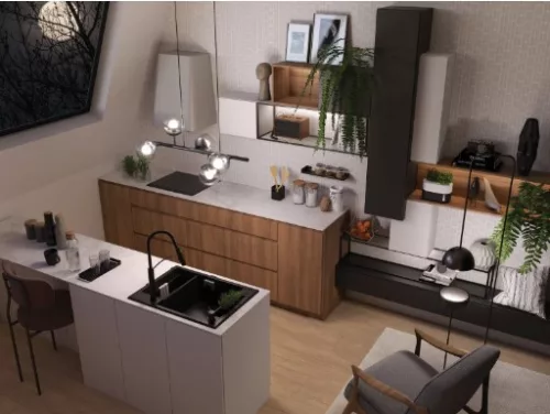 Mosogatótálca,Deante Magnetic 1,5 medencés,mágneses,gránit mosogató, fekete ZRM_N503