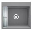 Mosogatótálca,Deante Magnetic 1 medencés,mágneses,gránit mosogató, metálszürke ZRM_S10A