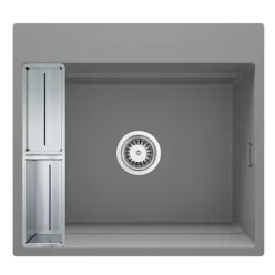   Mosogatótálca,Deante Magnetic 1 medencés,mágneses,gránit mosogató, metálszürke ZRM_S10A