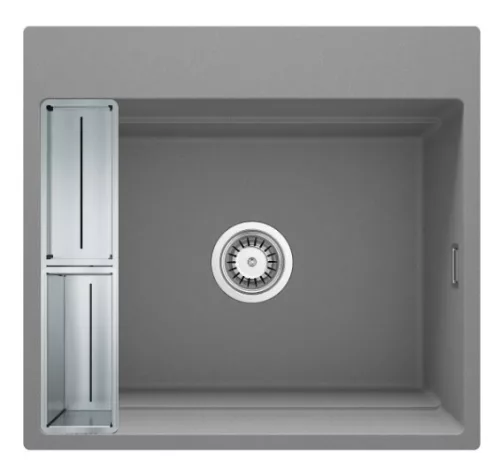 Mosogatótálca,Deante Magnetic 1 medencés,mágneses,gránit mosogató, metálszürke ZRM_S10A