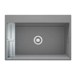   Mosogatótálca,Deante Magnetic 1 medencés,mágneses,gránit mosogató, metálszürke ZRM_S10B