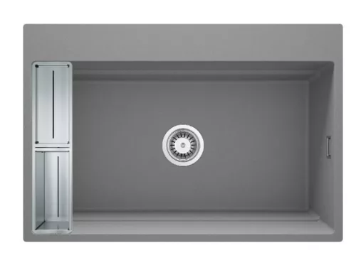 Mosogatótálca,Deante Magnetic 1 medencés,mágneses,gránit mosogató, metálszürke ZRM_S10B